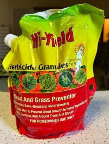 DESCRIPTION: (6) 4 LB. BAGS OF HERBICIDE GRANULES CONTAINING TREFLAN BRAND/MODEL: HI-YIELD 22742 LOCATION: STOCK ROOM QTY: 6