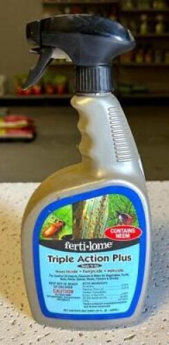 DESCRIPTION: (7) 32 OZ. BOTTLES OF TRIPLE ACTION INSECTICIDE/FUNGICIDE/MITICIDE BRAND/MODEL: FERTI-LOME 10251 LOCATION: STOCK ROOM QTY: 7