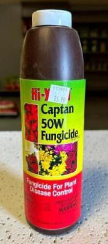 DESCRIPTION: (7) 12 OZ. BOTTLES OF CAPTAN 50W FUNGICIDE BRAND/MODEL: HI-YIELD 32109 RETAIL$: $13.99 EACH LOCATION: STOCK ROOM QTY: 7