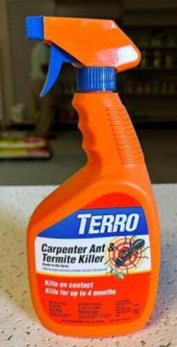 DESCRIPTION: (2) 32 OZ. CANS OF CARPENTER ANT & TERMITE KILLER BRAND/MODEL: TERRO T1100 LOCATION: STOCK ROOM QTY: 2