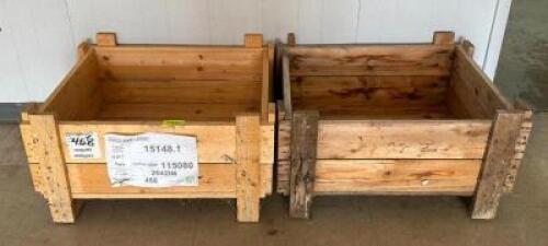 DESCRIPTION: (2) WOODEN CRATES SIZE: 27"X31"X16" LOCATION: STOCK ROOM QTY: 2