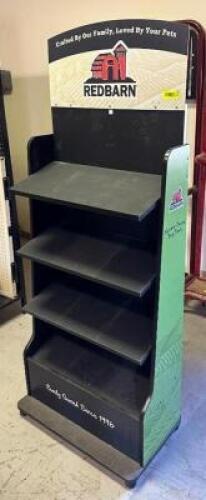 DESCRIPTION: REDBARN NATURALS DISPLAY SHELF (NEW IN BOX) SIZE: 26"X18"x65" LOCATION: STOCK ROOM QTY: 1