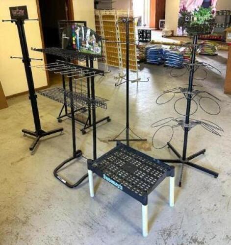DESCRIPTION: (6) ASSORTED DISPLAY RACKS LOCATION: STOCK ROOM QTY: 6