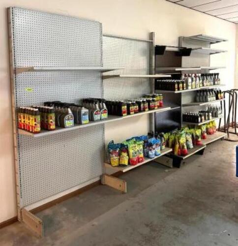 DESCRIPTION: (4) SECTIONS OF GONDOLA SHELVING INFORMATION: CONTENTS NOT INCLUDED LOCATION: STOCK ROOM QTY: 1