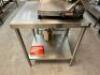 30" X 30" STAINLESS TABLE W/ UNDER SHELF. - 2