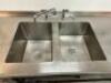 8' X 30" TWO WELL STAINLESS PREP SINK W/ LEFT AND RIGHT WORK AREAS. - 4