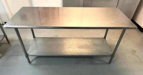 72" X 30" STAINLESS TABLE W/ UNDER SHELF