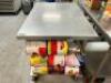 30" X 36" ROLL ABOUT HALF SIZE CAN RACK W/ STAINLESS WORK TOP. - 2