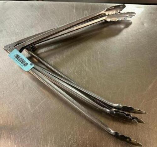 (4) STAINLESS TONGS
