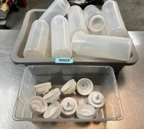 (10) PLASTIC SQUEEZE BOTTLES W/ LIDS