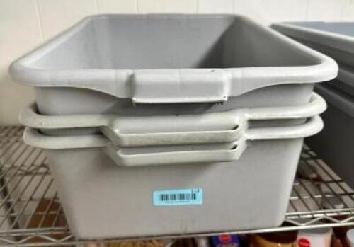 (3) PLASTIC BUS TUBS