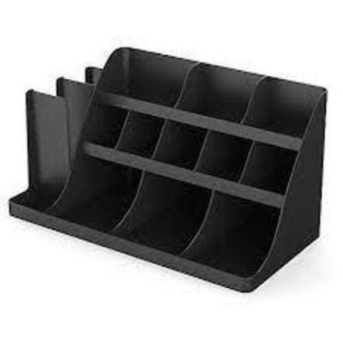 DESCRIPTION: (1) EXTRA LARGE COFFEE CONDIMENT AND ACCESSORY ORGANIZER BRAND/MODEL: EMS MIND READER #COMORG2-BLK INFORMATION: BLACK RETAIL$: $64.99 EA