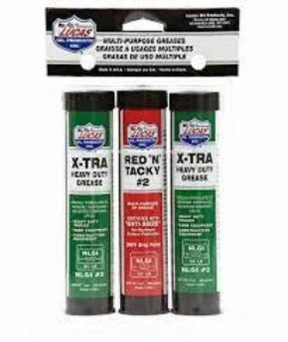 DESCRIPTION: (3) PACKS OF (3) GREASE COMBO PACK BRAND/MODEL: LUCAS OIL RETAIL$: $12.99 EA SIZE: 3 OZ QTY: 3