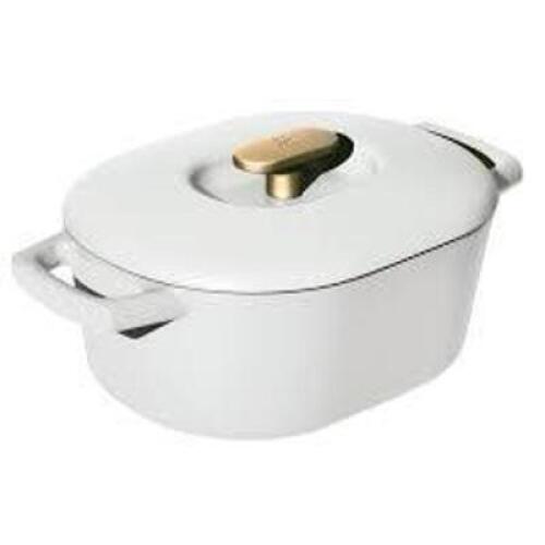 DESCRIPTION: (1) CAST IRON DUTCH OVEN BRAND/MODEL: LODGE #L8D0L3 INFORMATION: WHITE RETAIL$: $69.97 EA SIZE: 6 QT QTY: 1
