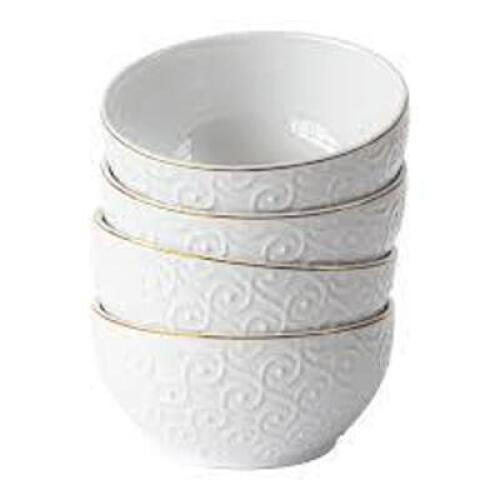DESCRIPTION: (1) SET OF (4) BOWLS BRAND/MODEL: SOFIA HOME INFORMATION: WHITE RETAIL$: $22.86 EA QTY: 1
