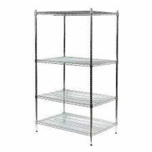 DESCRIPTION: (1) WIRE SHELVING UNIT BRAND/MODEL: GGS #1PGF3 INFORMATION: CHROME RETAIL$: $375.33 EA SIZE: STARTER, 36 IN X 24 IN, 63 IN OVERALL HT, 4