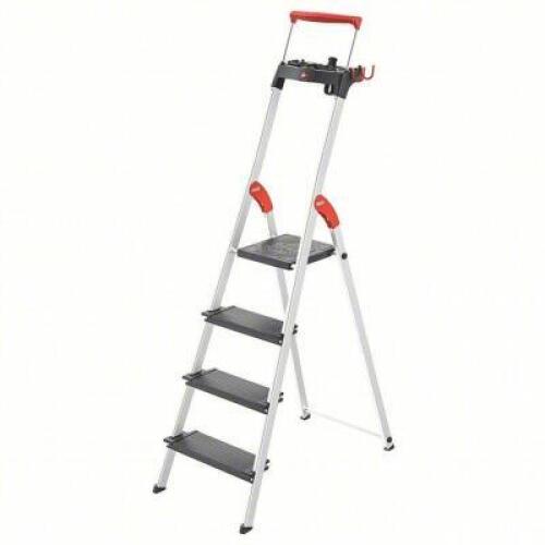 DESCRIPTION: (1) PLATFORM STEPLADDER BRAND/MODEL: HAILO #60TR60 RETAIL$: $252.12 EA SIZE: 5 FT 4 IN LADDER HT, 2 FT 7 IN PLATFORM HT, 330 LB LOAD CAPA