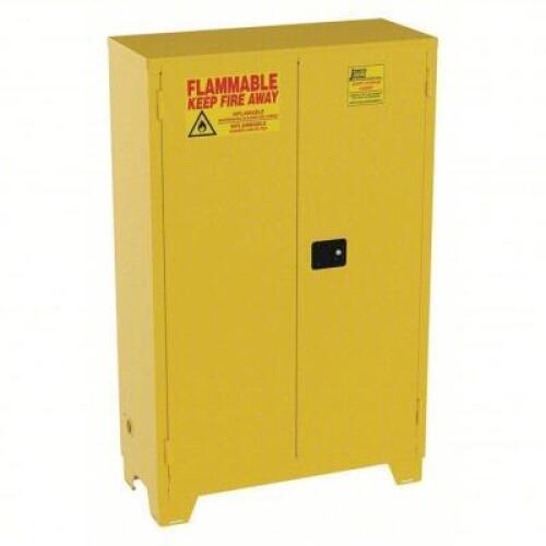 DESCRIPTION: (1) FLAMMABLES SAFETY CABINET, SELF-CLOSING BRAND/MODEL: JAMCO #19T289 INFORMATION: YELLOW RETAIL$: $1918.65 EA SIZE: 45 GAL, 43 IN X 18