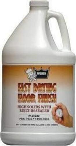 DESCRIPTION: (2) FAST DRYING FLOOR FINISH BRAND/MODEL: WERTH #120220 RETAIL$: $20.00 EA SIZE: 1 GALLON QTY: 2