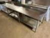 DESCRIPTION: 8' X 24" ALL STAINLESS TABLE W/ 4" BACK SPLASH ADDITIONAL INFORMATION W/ UNDER SHELF. SIZE 8' X 24" LOCATION: BAY 7 QTY: 1 - 2