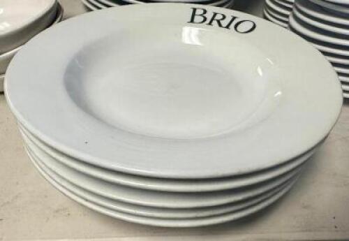 DESCRIPTION: (6) 12" CHINA PASTA BOWLS ADDITIONAL INFORMATION BRIO LOGO SIZE 12" LOCATION: BAY 7 THIS LOT IS: SOLD BY THE PIECE QTY: 12