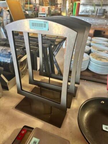 DESCRIPTION: (3) METAL TABLE SIGN FRAMES LOCATION: BAY 7 THIS LOT IS: SOLD BY THE PIECE QTY: 3