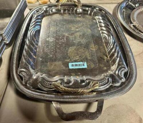 DESCRIPTION: (2) METAL SERVING TRAYS LOCATION: BAY 7 THIS LOT IS: SOLD BY THE PIECE QTY: 2