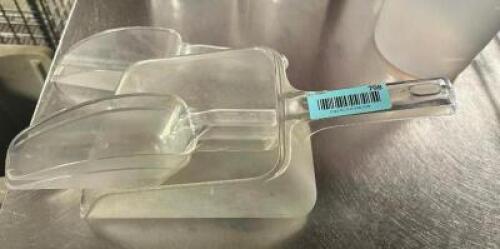DESCRIPTION: (4) ASSORTED PLASTIC SCOOPS LOCATION: BAY 7 THIS LOT IS: ONE MONEY QTY: 1