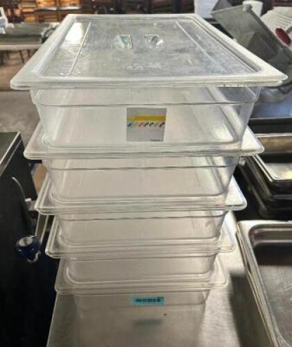 DESCRIPTION: (4) FULL SIZE PLASTIC INSERTS W/ LIDS SIZE 4" DEEP LOCATION: BAY 7 THIS LOT IS: SOLD BY THE PIECE QTY: 4