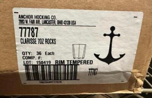 DESCRIPTION: (36) ANCHOR HOCKING ROCKS GLASSES LOCATION: BAY 7 THIS LOT IS: SOLD BY THE PIECE QTY: 36