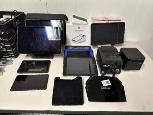 DESCRIPTION: SQUARE THREE TERMINAL TOUCH SCREEN POS SYSTEM W/ (5) TABLETS AND (2)&nbsp; TICKET PRINTERS WITH ACCESSORIES BRAND:: SQUARE LOCATION: 7 OFFICE
