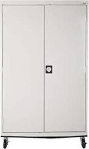 DESCRIPTION: (1) STORAGE CABINET BRAND/MODEL: SANDUSKY INFORMATION: GRAY, MUST COME TO INSPECT DAMAGE. DAMAGE IS SHOWN IN PHONE PICS, BUT BY BIDDING,