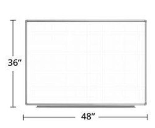 DESCRIPTION: (1) WALL-MOUNTED WHITEBOARD BRAND/MODEL: LUXOR #WB4836LB INFORMATION: WHITE RETAIL$: $239.00 EA SIZE: 48" X 36" QTY: 1