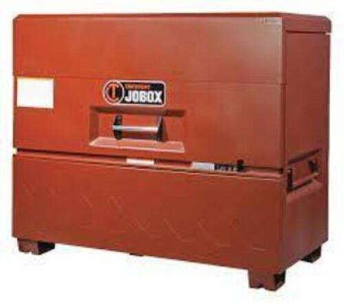 DESCRIPTION: (1) PIANO-STYLE JOBSITE STORAGE BOX BRAND/MODEL: JOBOX #55KR33 INFORMATION: BROWN RETAIL$: $1552.96 EA SIZE: 60" X 48" X 30" QTY: 1