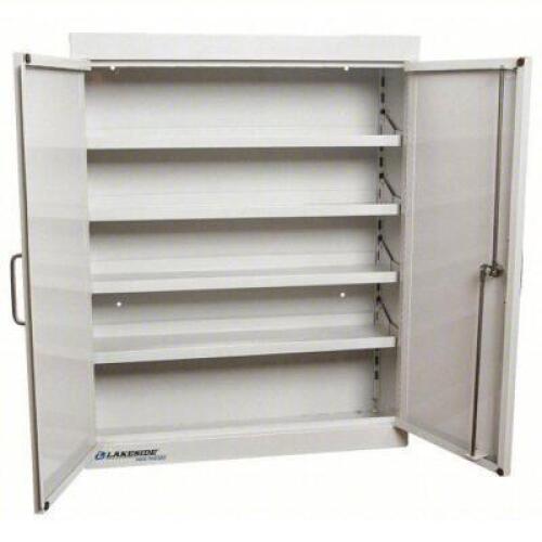 DESCRIPTION: (1) SUPPLY CABINET BRAND/MODEL: LAKESIDE INFORMATION: GRAY RETAIL$: $1271.91 EA SIZE: 24 IN X 8 IN X 30 IN, 4 SHELVES, 2 DOORS, KEYED, 24