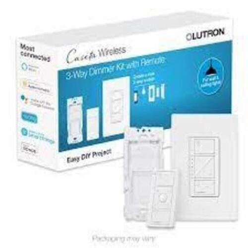 DESCRIPTION: (3) 3-WAY DIMMER KIT WITH REMOTE BRAND/MODEL: LUTRON INFORMATION: WHITE RETAIL$: $74.28 EA SIZE: 3-WAYS QTY: 3
