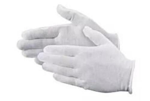 DESCRIPTION: (5) PACKS OF (12) PAIRS OF INSPECTION, COTTON GLOVES BRAND/MODEL: ABSBNT INFORMATION: WHITE RETAIL$: $11.00 PER PACK SIZE: ONE SIZE FITS