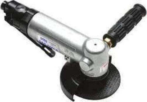 DESCRIPTION: (1) ANGLE GRINDER BRAND/MODEL: DAEWOO/DAG-7LG INFORMATION: NO LOAD SPEED: 7600RPM/36 CFM RETAIL$: 250.00 SIZE: 12.83"L X 1/4"THREAD AIR I