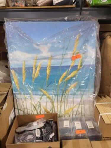 DESCRIPTION: (2) PAINTINGS OF THE OCEAN AND SOME GRASS QTY: 2