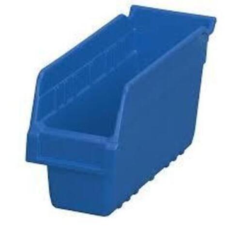 DESCRIPTION: (1) PACK OF (16) STORAGE BIN BRAND/MODEL: AKRO BINS INFORMATION: BLUE RETAIL$: $78.45 EA SIZE: 6IN DEEP QTY: 1