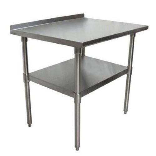 DESCRIPTION: (1) STAINLESS STEEL WITH UNDERSHELF TABLE BRAND/MODEL: BK RESOURCES #VTTR-3624 RETAIL$: $225.00 EA SIZE: 36X24 QTY: 1