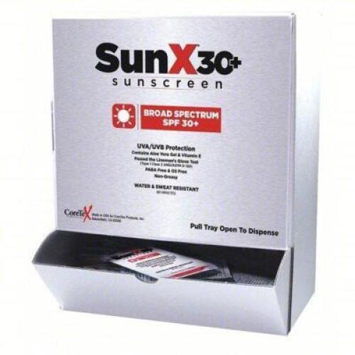 DESCRIPTION: (1) CASE OF (50) PACKS OF SUNSCREEN LOTION BRAND/MODEL: SUNX #8C298 RETAIL$: $50.00 EA SIZE: 0.25 OZ QTY: 1