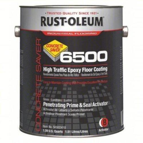 DESCRIPTION: (1) HIGH TRAFFIC EPOXY FLOOR COATING BRAND/MODEL: RUST-OLEUM 6500 INFORMATION: ACTIVATOR RETAIL$: $177.37 EA SIZE: 1 GALLON QTY: 1