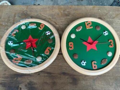 DESCRIPTION: (2) SPORTS CLOCKS SIZE: 12" QTY: 2