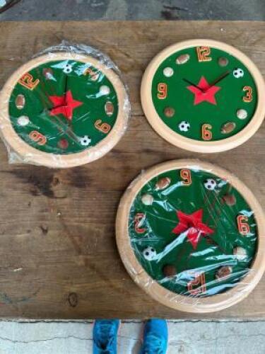 DESCRIPTION: (3) SPORTS CLOCKS SIZE: 12" QTY: 3