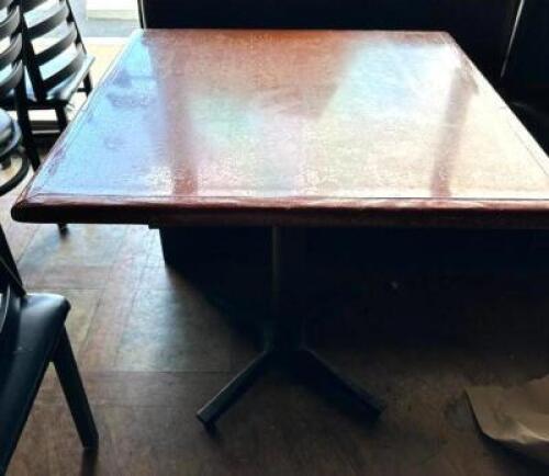 DESCRIPTION: (2) 30" X 30" WOODEN DIING TABLE SIZE: 30" X 24"