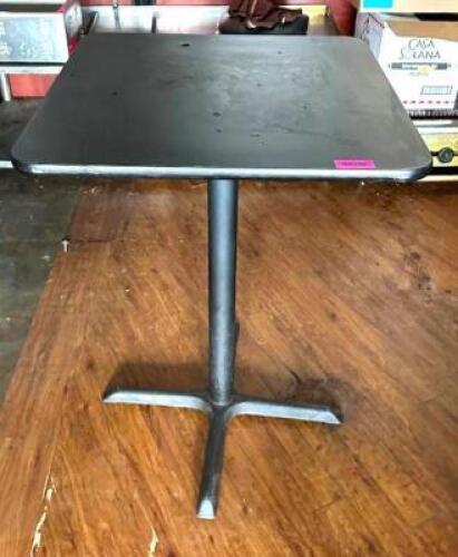DESCRIPTION: 30" X 30" HIGH-TOP WOODEN BAR TABLE SIZE: 30" X 30" X 42"