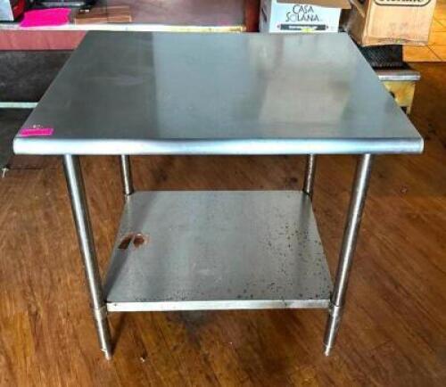 DESCRIPTION: 36" X 30" STAINLESS PREP TABLE W/ UNDERSTORAGE SHELF SIZE: 36" X 30" X 36"