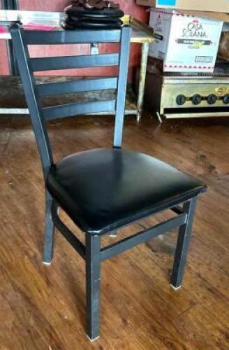DESCRIPTION: (10) LEATHER DINNER CHAIRS-BLACK
