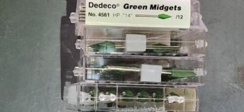 DESCRIPTION: (4) BOXES OF (12) GREEN MIDGETCLASSIC RUBBER POLISHER BRAND/MODEL: DEDECO 4561 RETAIL$: $29.95 PER BOX SIZE: HP "14" QTY: 4